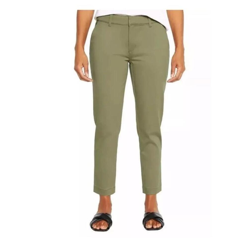 Banana Republic Women's Cropped Chino Pant, Green, 12 AI2